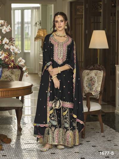 DN 1677 BY OS DESIGNER CHINON PAKISTANI SALWAR SUIT WHOLESALER IN INDIA